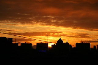 Закат 7 июня 2006г. в Москве, вид с Малой Ордынки